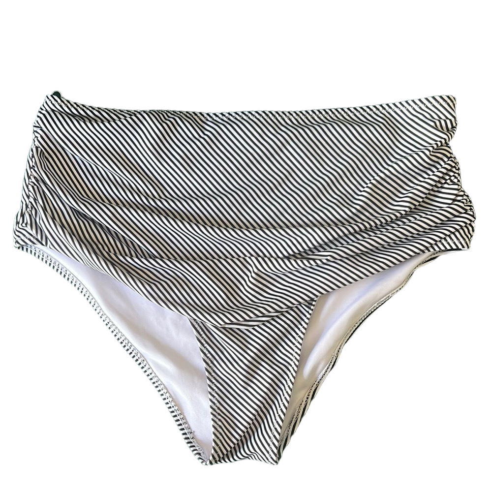 🌼5/$25 Sale🌼 Cupshe Black and White Striped High Waisted Bikini Bottom XL